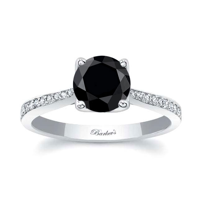 Classic Black And White Diamond Engagement Ring