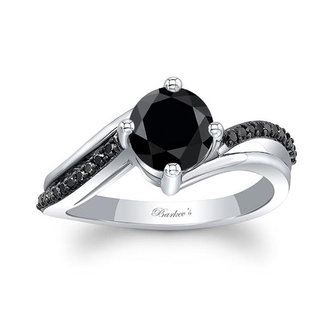 Split Shank Black Diamond Ring