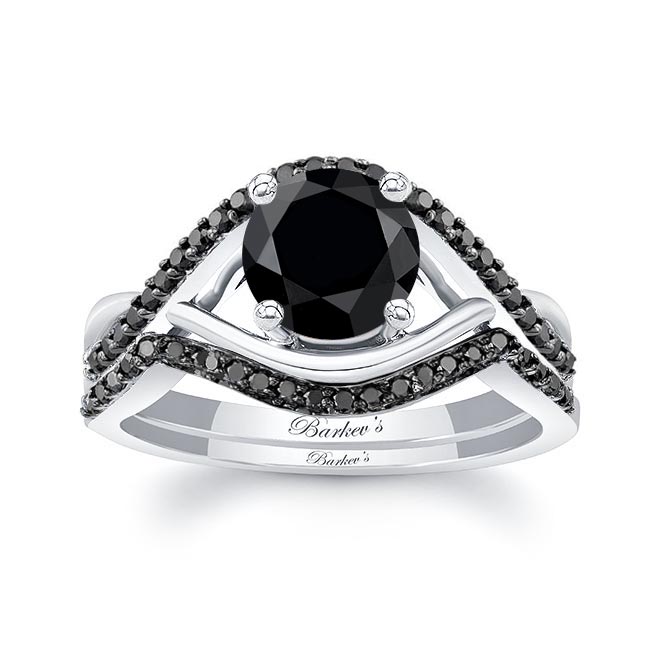 Criss Cross Black Diamond Ring Set