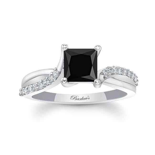 Princess Cut Black And White Diamond Ring