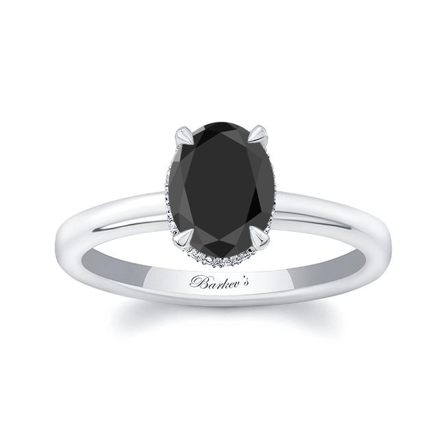 Lia Oval Black And White Diamond Engagement Ring