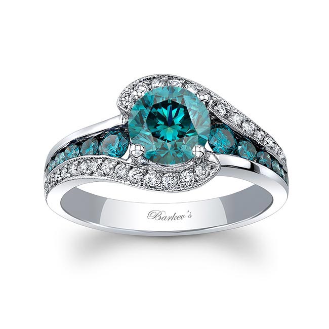 Unique Blue Diamond Engagement Ring