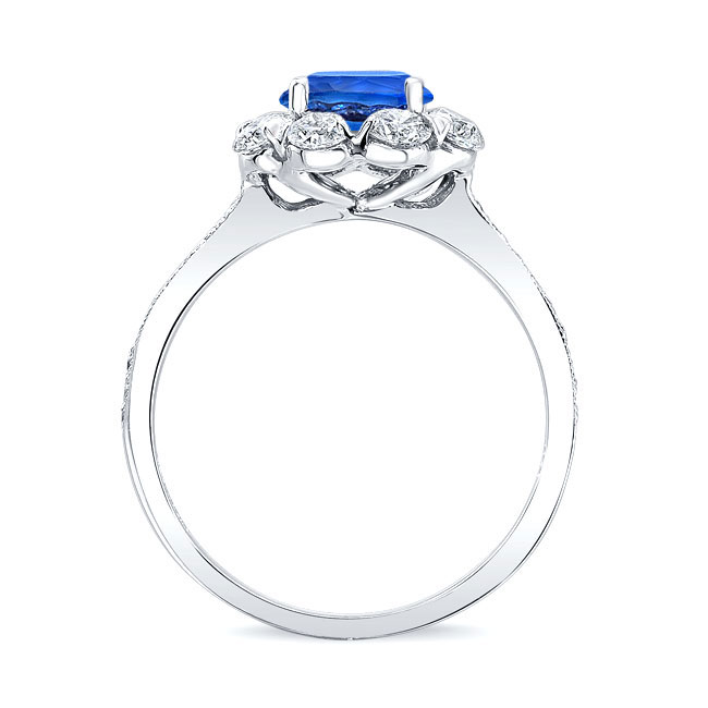 1 Carat Sapphire Halo Diamond Ring | Barkev's