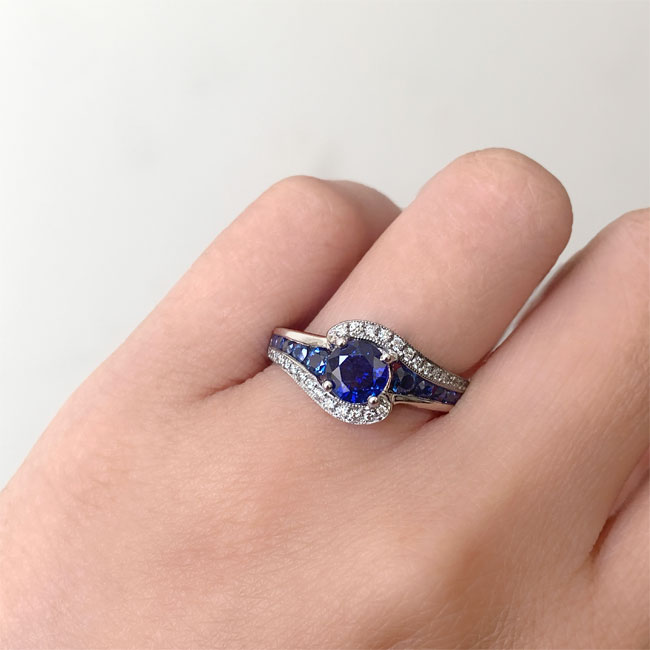 Unique Blue Sapphire Engagement Ring Image 2