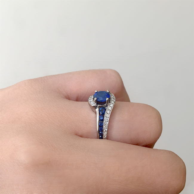 Unique Blue Sapphire Engagement Ring Image 3