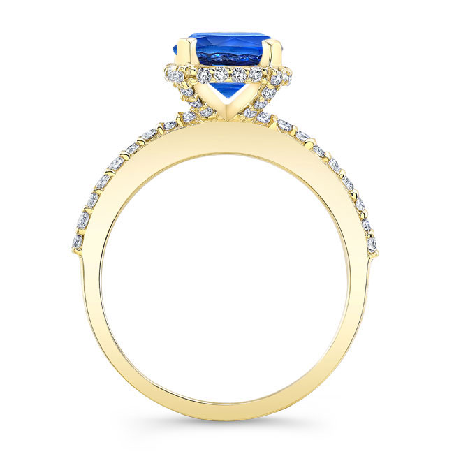 Blue Sapphire Hidden Halo Ring | Barkev's