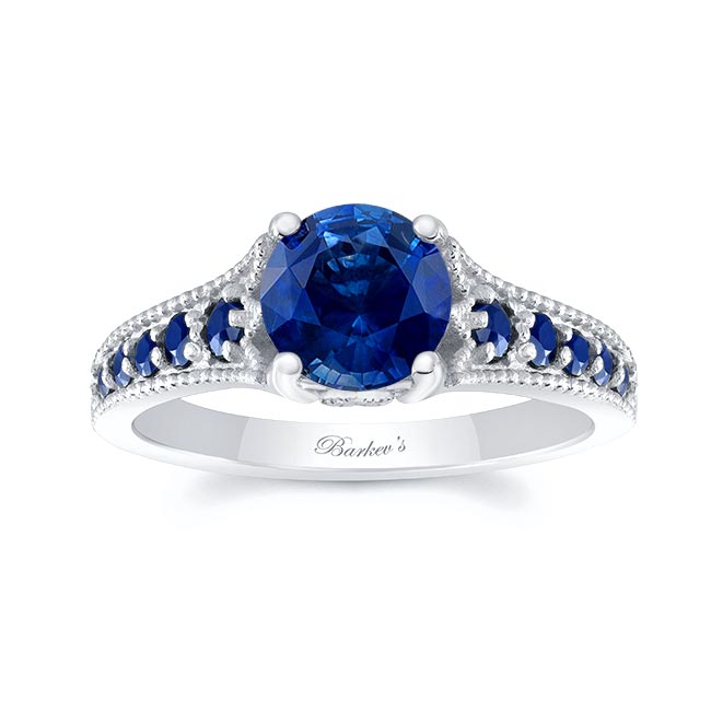 Blue Sapphire Beautiful Diamond Engagement ring. Gemstone Marquise cut  Stock Photo by fruitcocktail