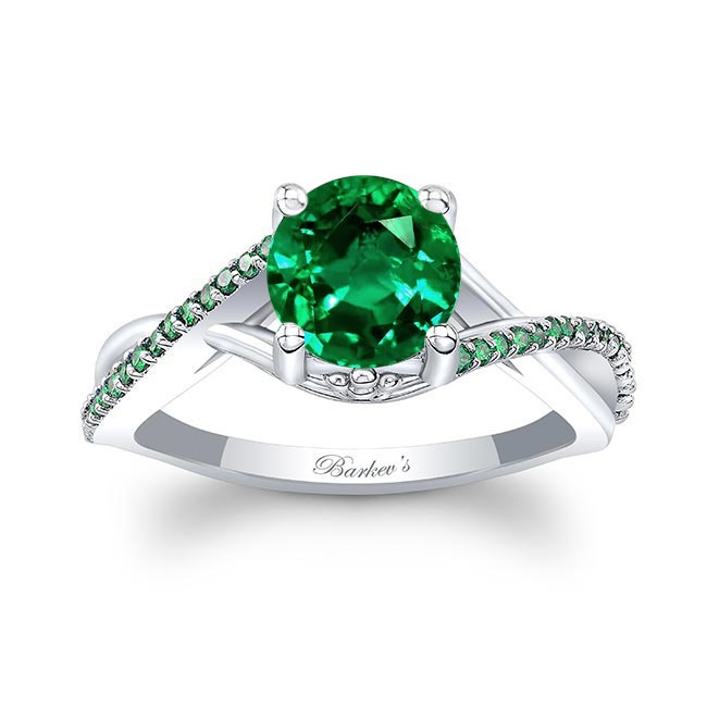 White Gold One Carat Emerald Ring