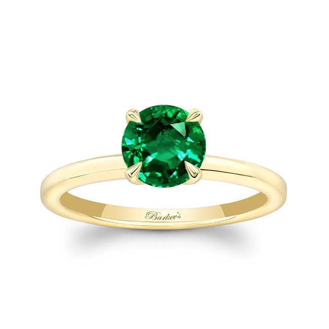 Lab Emerald Solitaire Ring | Barkev's