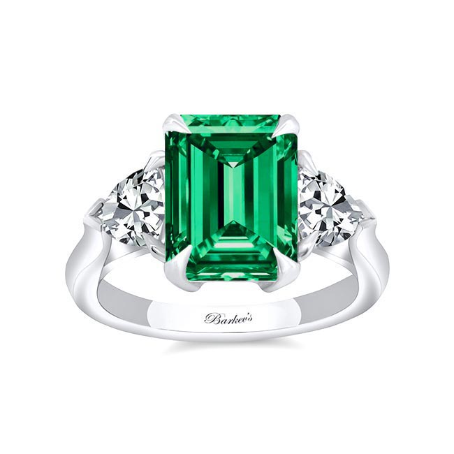 Platinum 3.5 Carat Emerald Cut Emerald Ring | Barkev's