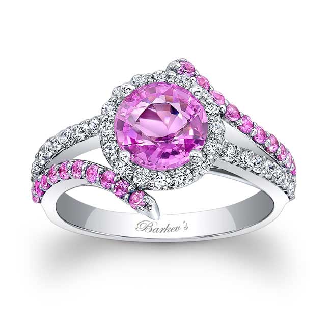 Contemporary Pink Sapphire Engagement Ring