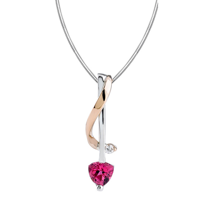 Two Tone Pink Tourmaline Necklace 6984N