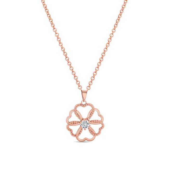 Rose Gold Lab Diamond Heart Necklace
