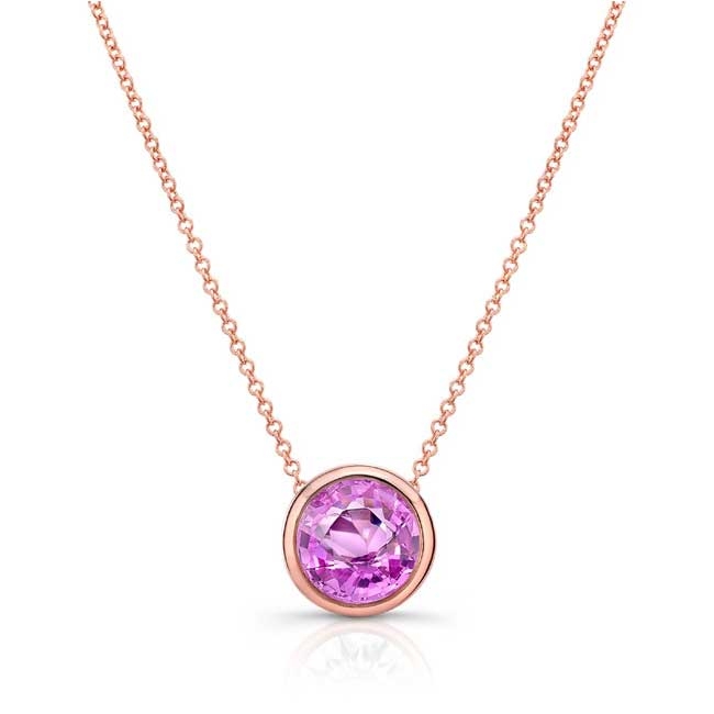 Pink Sapphire Necklace in 14kt Rose Gold