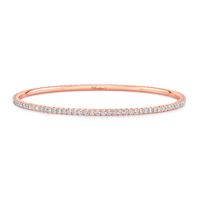 Rose Gold Pave Lab Grown Diamond Bangle