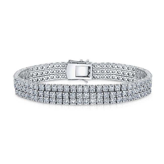 15 Carat 3 Row Lab Diamond Tennis Bracelet