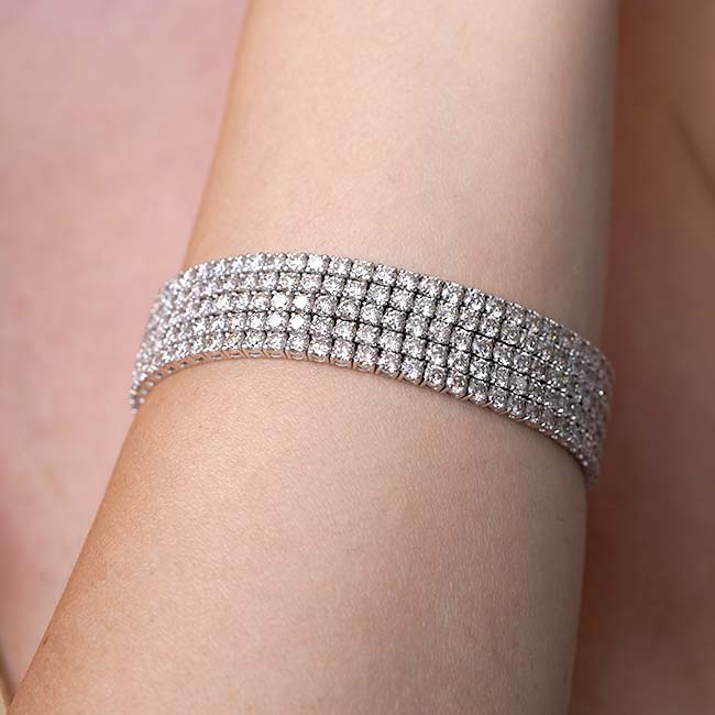 25 Carat 5 Row Diamond Tennis Bracelet Image 3