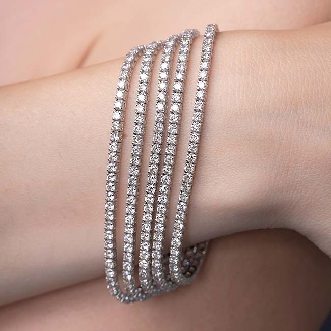 25 Carat 5 Row Diamond Tennis Bracelet Image 5