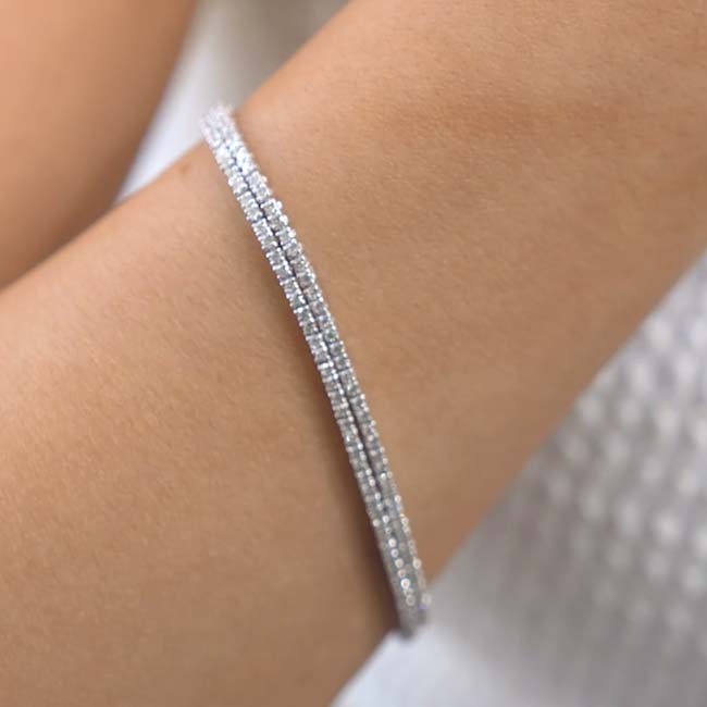 2.5 Carat 2 Row Diamond Tennis Bracelet Image 4