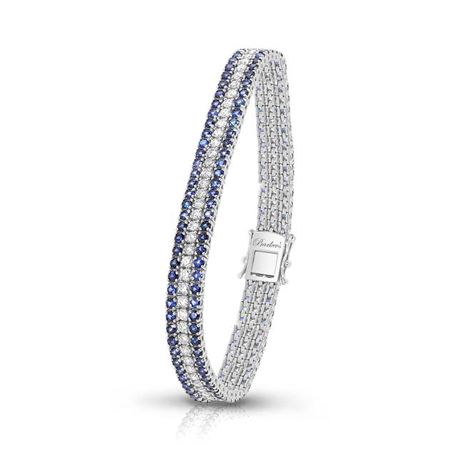 3 Row Sapphire And Diamond Bracelet