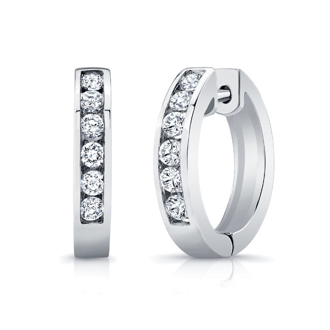 0.5 Carat Channel Diamond Hoop Earrings