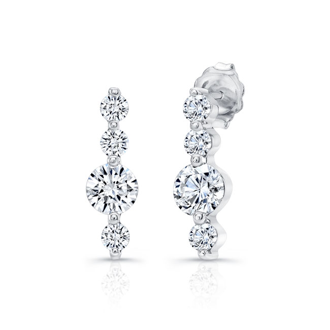 Unique Linear Diamond Earrings