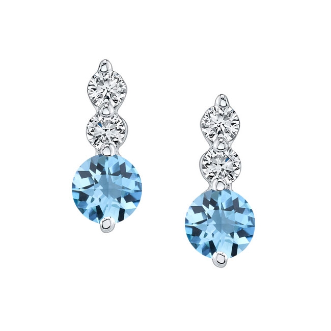 Aquamarine And Diamond Earrings