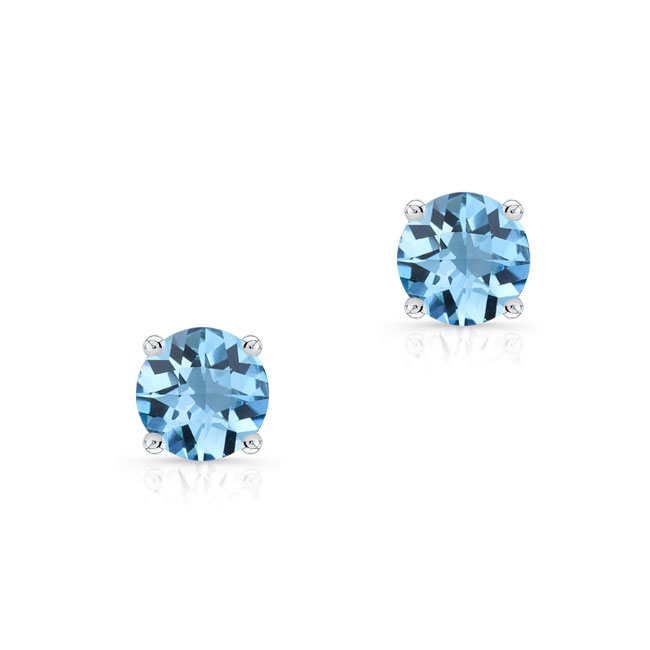 Simple 1.00ct. Aquamarine Studs Image 2