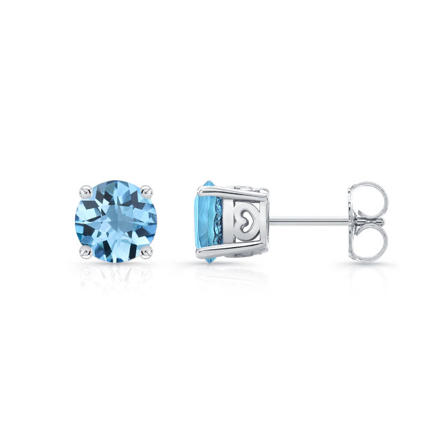 Simple 1.00ct. Aquamarine Studs