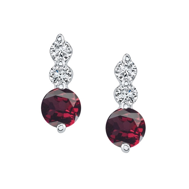 Garnet And Diamond Earrings