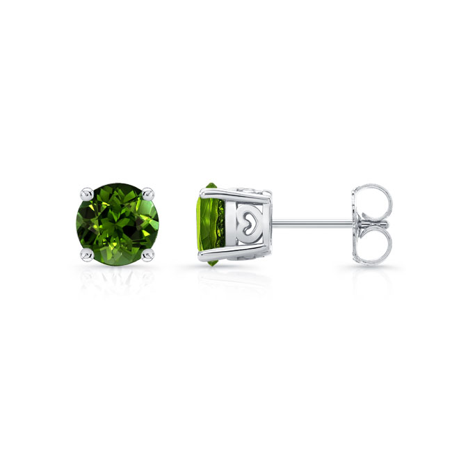 Simple 1.00ct. Green Tourmaline Studs Image 2