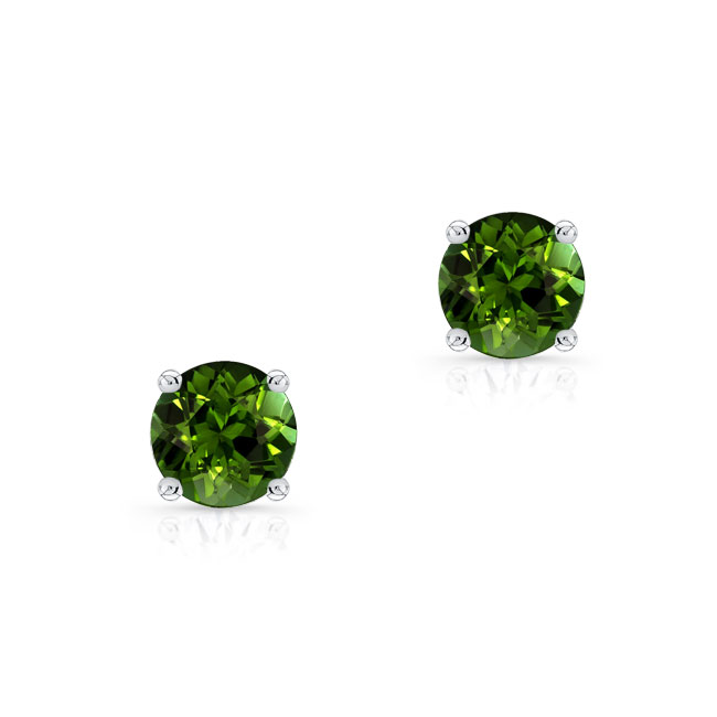 Simple 1.00ct. Green Tourmaline Studs