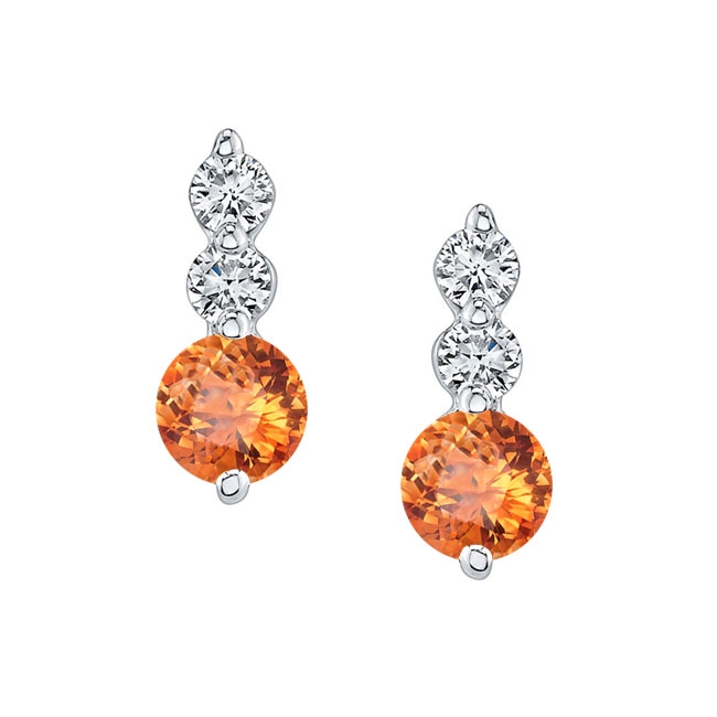 Citrine And Diamond Earrings