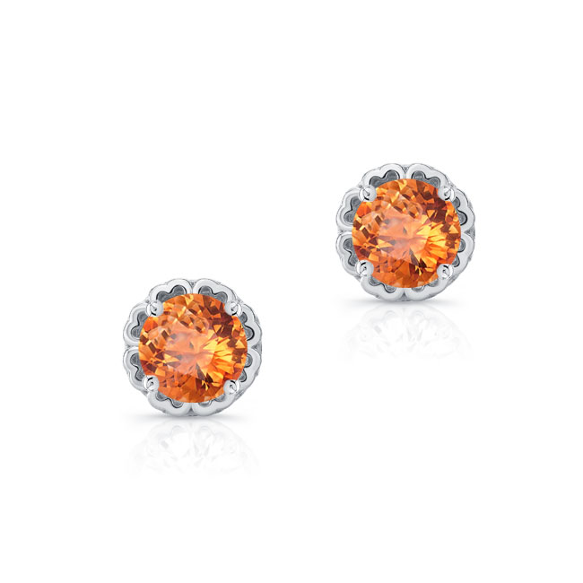 Unique 1 Carat Citrine Studs