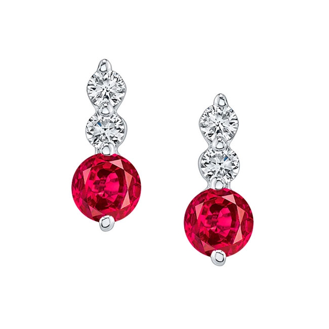 Ruby And Diamond Earrings