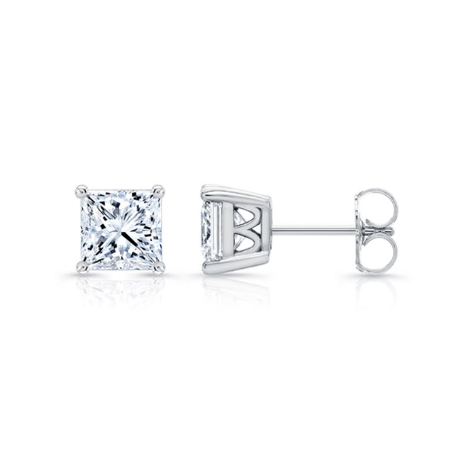 0.50ct. Princess Cut Diamond Studs