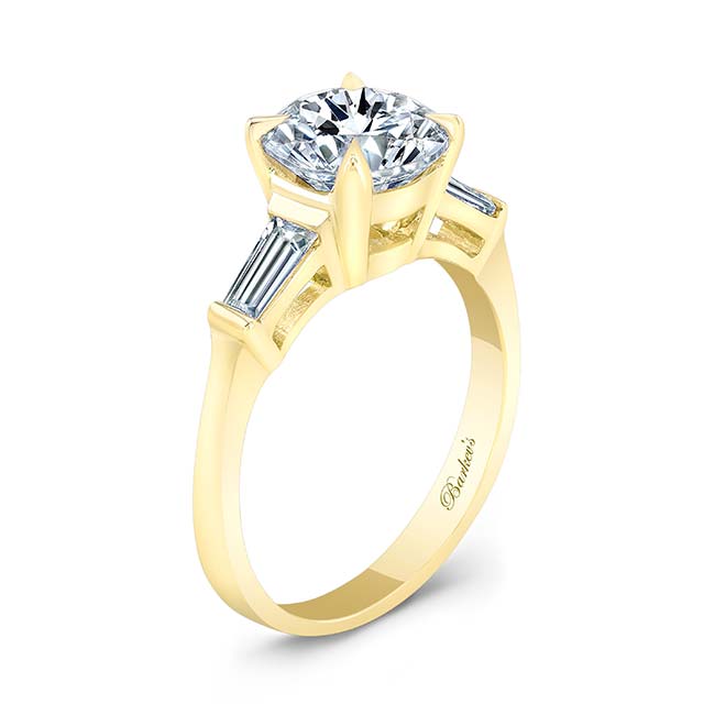 Yellow Gold 2 Carat Round Diamond Ring Image 2