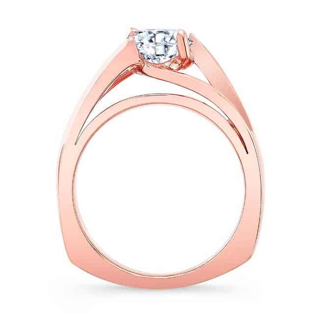 Rose Gold Wide Split Shank Solitaire Ring Image 2