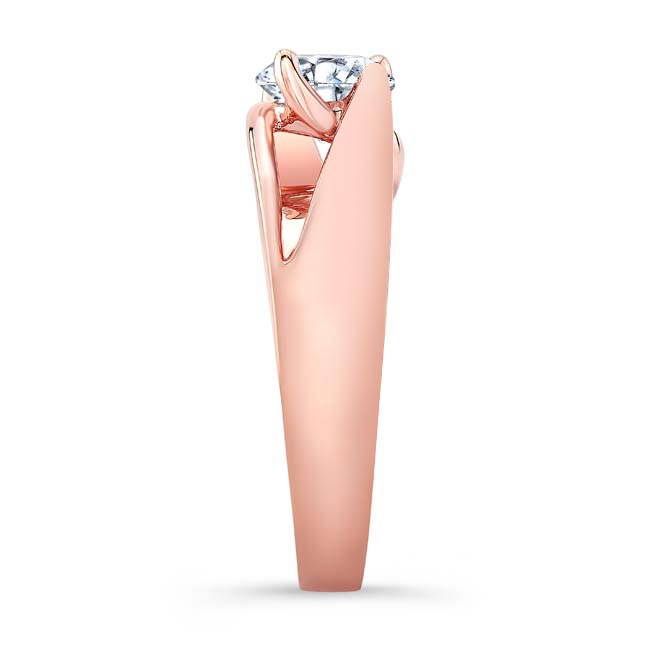 Rose Gold Wide Split Shank Solitaire Ring Image 3