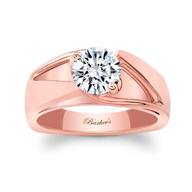 Rose Gold Wide Split Shank Solitaire Ring