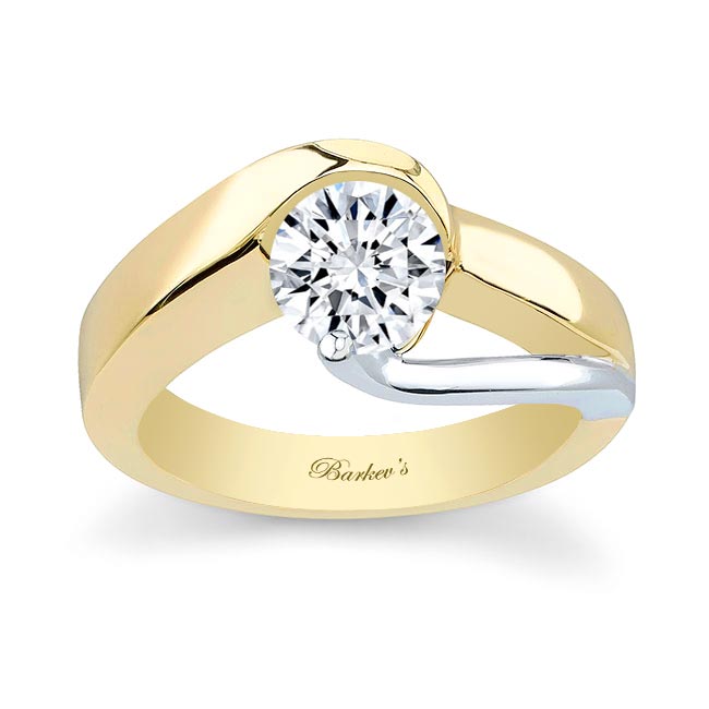 White Yellow Gold 0.75 Carat Solitaire Diamond Ring