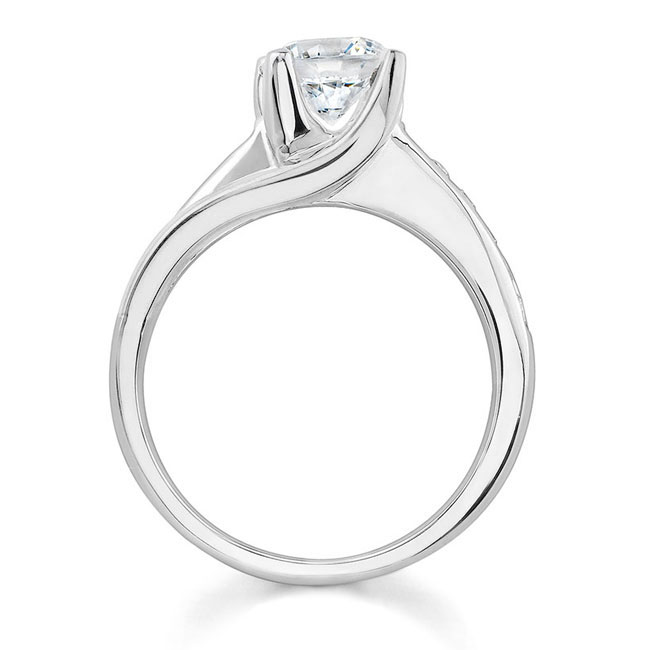 White Gold 1 Ct Round Diamond Ring Image 2