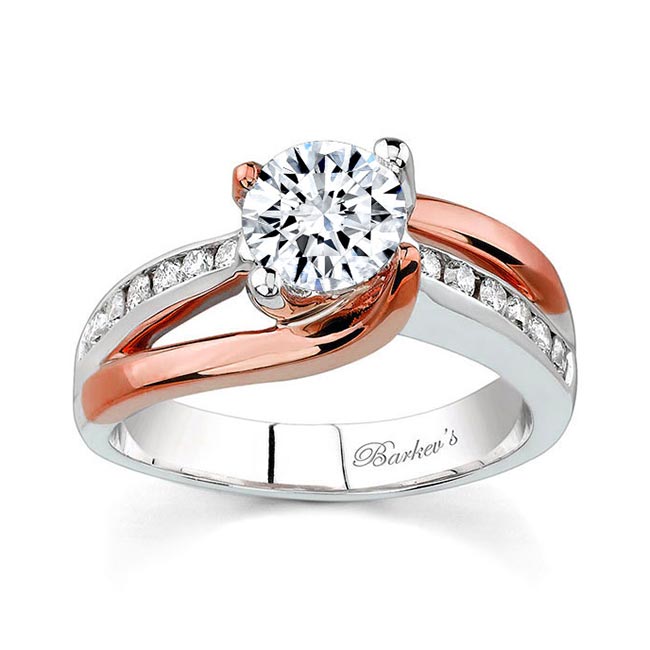 White Rose Gold 1 Ct Round Moissanite Ring