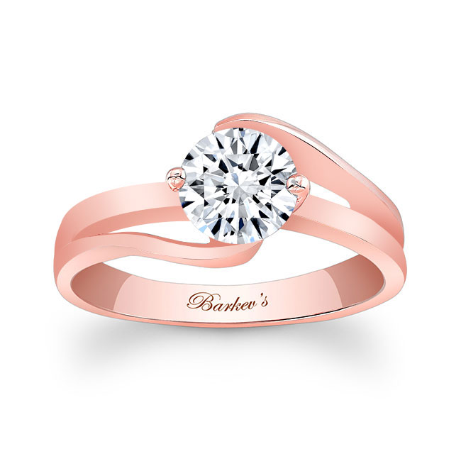 Rose Gold Split Shank Solitaire Ring