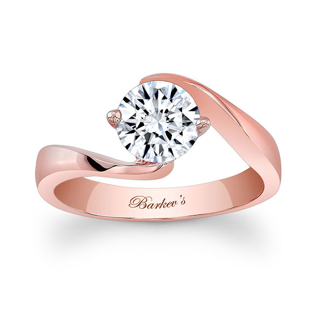 Rose Gold Contemporary Solitaire Ring