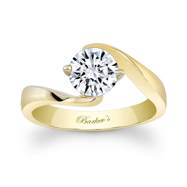 Yellow Gold Contemporary Solitaire Ring