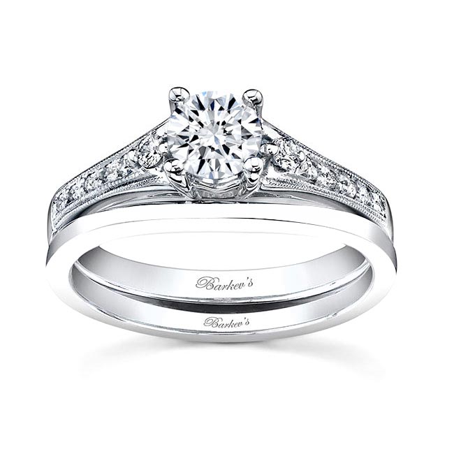 Half Carat Moissanite Pave Bridal Set