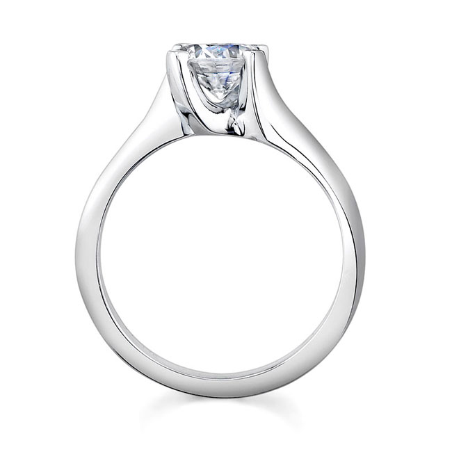 Simple Thin Curving Solitaire Ring Image 2