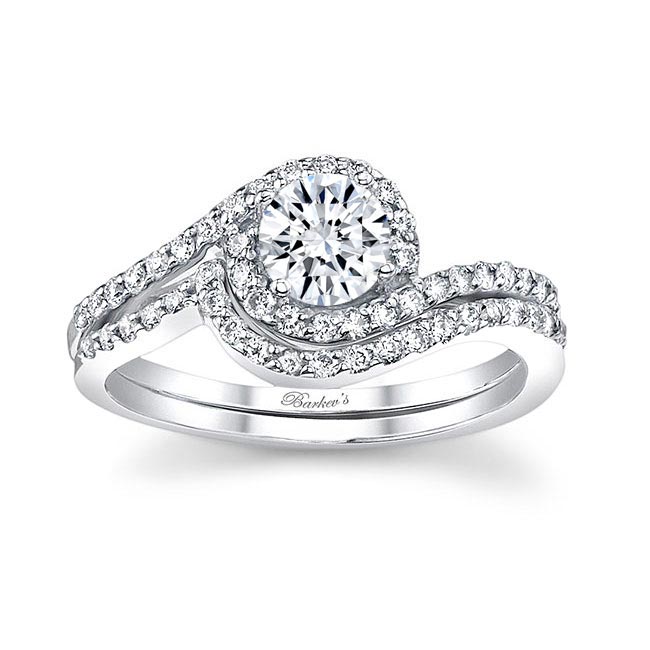 Swirl Moissanite Wedding Ring Set