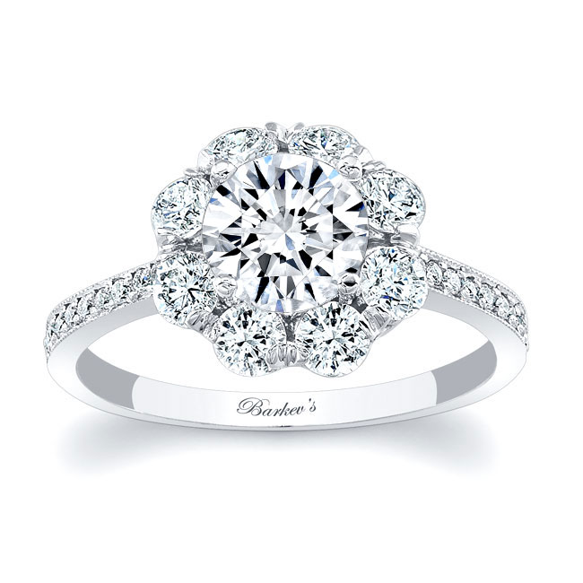 Flower Halo Engagement Ring